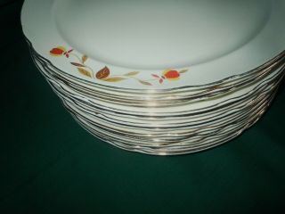 - - 12 - - Vtg Hall China Jewel Tea Autumn Leaf 10 " Dinner Plates Near