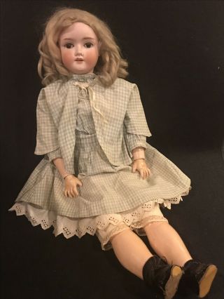 Vintage 24” Handwerck Germany 7 1/2 Composition Doll W/ Bisque Head -