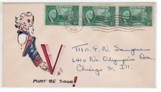 Hand Drawn & Colored Barbara Sampson " Uncle Sam Points To Victory Must Be Soon "
