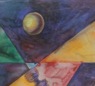 VINTAGE GERMAN ABSTRACT AVANT GARDE CUBIST PAINTING SIGNED RUDOLF BAUER 4