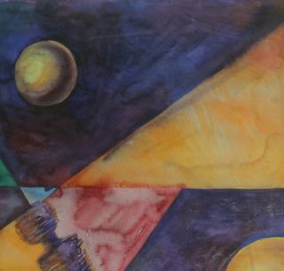 VINTAGE GERMAN ABSTRACT AVANT GARDE CUBIST PAINTING SIGNED RUDOLF BAUER 5