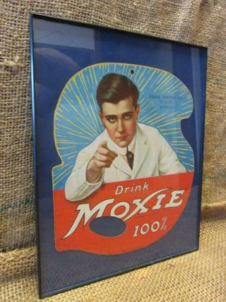 Rare Vintage 1922 Moxie Beverage Litho Double Sided Sign Antique Soda Cola 9958