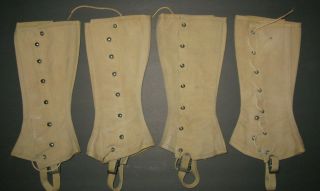 2 Pairs Of Ww2 U.  S.  Leggings/gaiters Dated 1943 Size 3 Gregory & Reed
