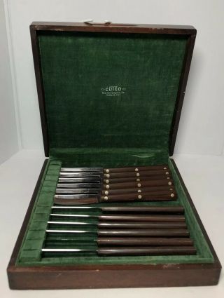 Set Of 12 Vintage 47 Cutco Steak Table Knives W/wood Box Pat.  No.  2147079