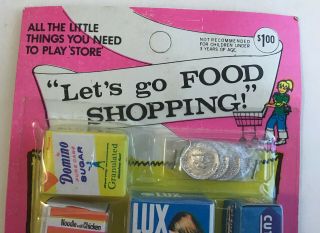 Vintage Let ' s Go Food Shopping Toys 1974 Chemtoy Play Food Fruit Store Diorama 4
