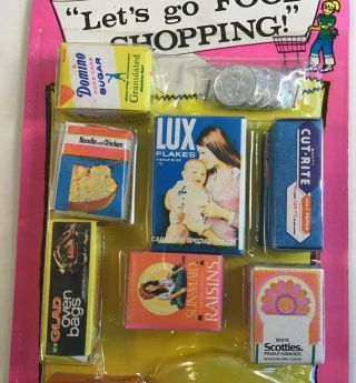 Vintage Let ' s Go Food Shopping Toys 1974 Chemtoy Play Food Fruit Store Diorama 5