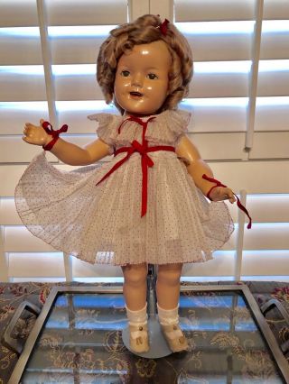Antique Vintage Shirley Temple Composition Doll 22 " Tall By Ideal