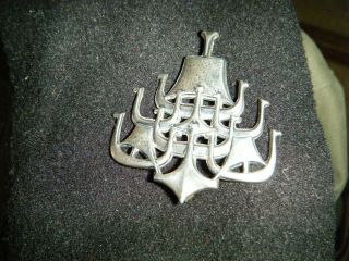 Vintage Sterling Silver Brooch / Pendant - Made In Norway