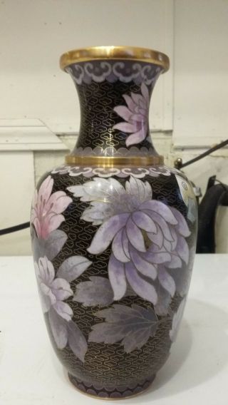 Antique Vintage Chinese Brass Cloisonne 8 Vase - Jardiniere - Bud Vase - Bottle
