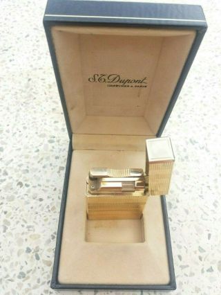 Vintage St Dupont Ligne 2 Yellow Gold Plated Lighter