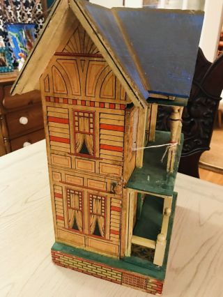 Antique R.  Bliss Victorian 2 Story Lithograph Wood Dollhouse FA 2