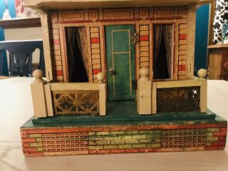 Antique R.  Bliss Victorian 2 Story Lithograph Wood Dollhouse FA 3