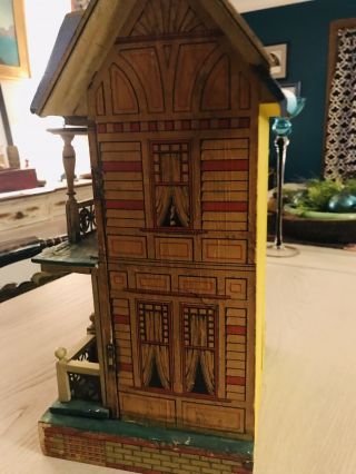 Antique R.  Bliss Victorian 2 Story Lithograph Wood Dollhouse FA 6