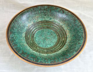 Antique/vintage Arts & Crafts/mission Verdigris Bronze Bowl - Carl Sorenson - Nm