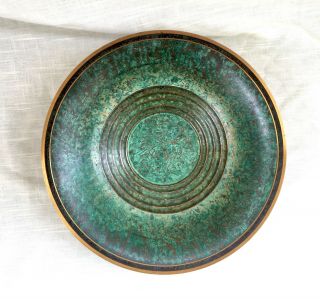 Antique/Vintage Arts & Crafts/Mission Verdigris Bronze Bowl - Carl Sorenson - NM 2