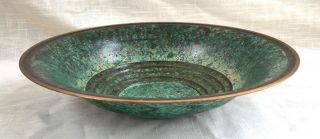 Antique/Vintage Arts & Crafts/Mission Verdigris Bronze Bowl - Carl Sorenson - NM 3