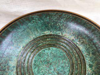 Antique/Vintage Arts & Crafts/Mission Verdigris Bronze Bowl - Carl Sorenson - NM 4