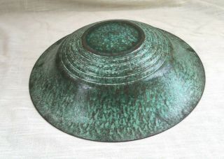 Antique/Vintage Arts & Crafts/Mission Verdigris Bronze Bowl - Carl Sorenson - NM 5