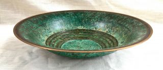 Antique/Vintage Arts & Crafts/Mission Verdigris Bronze Bowl - Carl Sorenson - NM 7