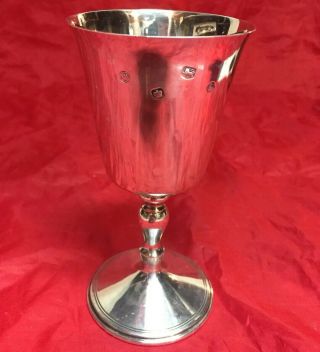 English Solid Sterling Silver Howard Francis Goblet Chalice Cup Heavy Sheffield