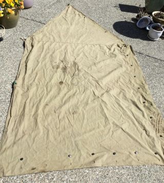 Vtg Ww2 Wwii Fraser Prod 1942 Od Shelter Half Pup Tent - Stealth Camp Backpack