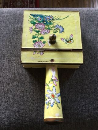 Vintage Chinese Cloisonne Enamel Cigarette Box Or Ashtray?17cmx9cm