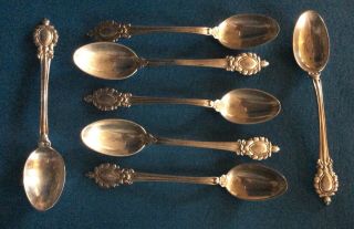 Set Of 7 Number 701 By Gorham Sterling Silver Demitasse Coffee Espresson Spoons