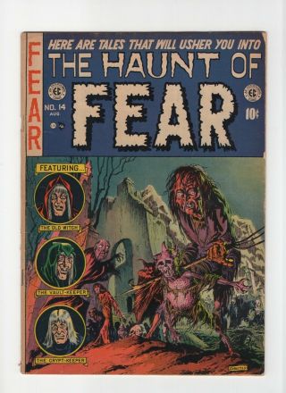 Haunt Of Fear 14 Fn - 5.  5 Vintage Ec Comic Horror Old Witch Vault - Keeper Gold 10c