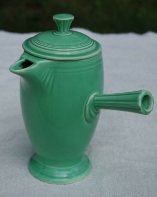 Homer Laughlin Vintage Green Fiesta Demitasse Coffee Pot Stick Handle Fiestaware