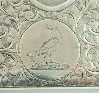 Lovely Antique Sterling Silver Greeting Card Case Hallmarked Chester 1895 - 96 5