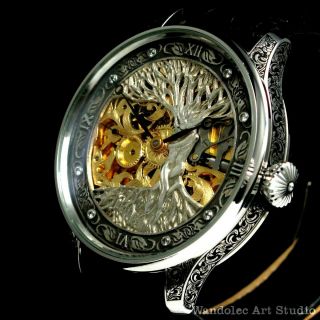 Record Mens Vintage Wrist Watch Longines Mechanical Skeleton Men 