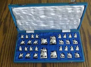 Antique Camel Bone Rajasthan India Chess Set (playable Size)