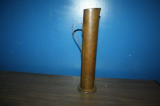 Military Wwii Army Mortar Shell Trench Art Vase Pitcher 12 "