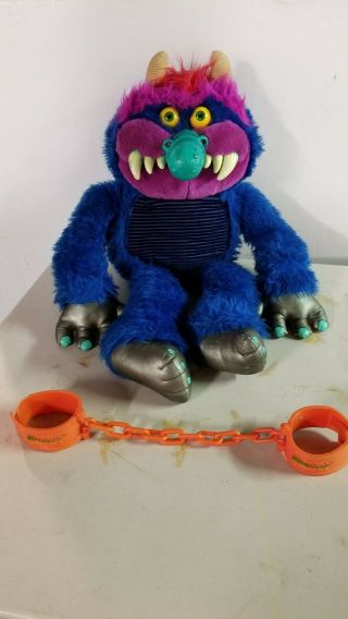 Vintage My Pet Monster 1985 With Cuffs Rare Blue