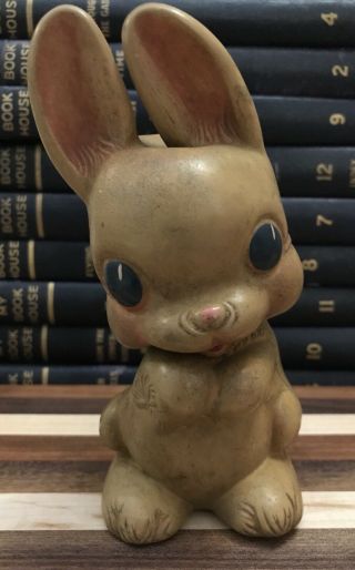 Rempel Vintage Rubber Squeak Squeaky Rabbit Bunny Toy