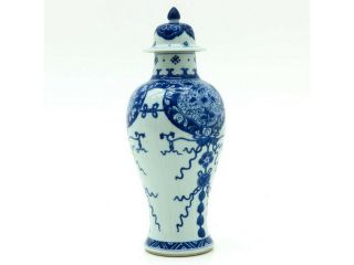 Fine Chinese blue & white porcelain vase with cover 2