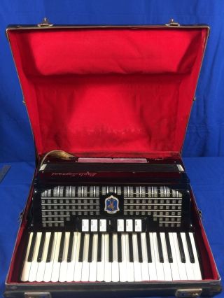 Vintage Paolo Soprani Accordion In Hard Shell Case -