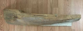 Vintage Huge Heavy Husky Pine Half Hull From Maine Estate 36 X 7 X 5.  5 Inches