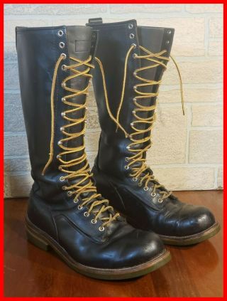 $550 Vintage Red Wing Lineman 16 " Tall Work Boots Size 10.  5 E Wide Made In Usa