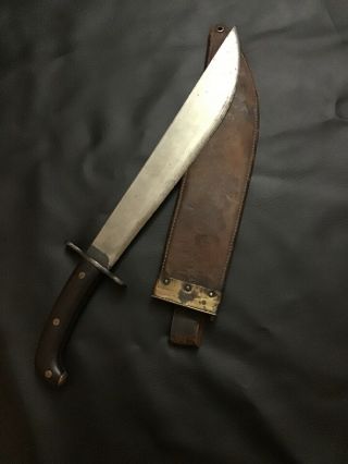 Vintage Knife Dated 1910 Us Wwi Bolo Machete With Scabard