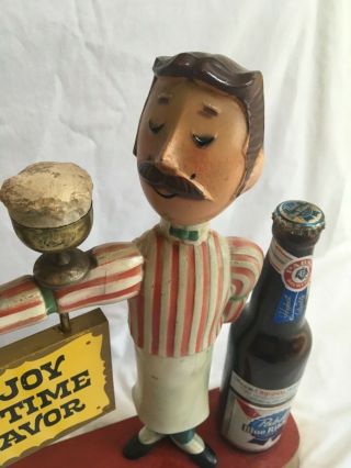 Vintage Pabst Blue Ribbon Beer Long Arm Bartender Back Bar Display Sign Man Cave 3