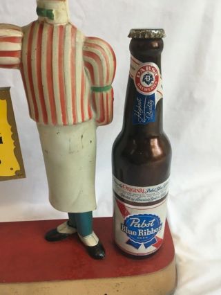 Vintage Pabst Blue Ribbon Beer Long Arm Bartender Back Bar Display Sign Man Cave 5