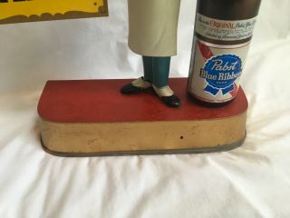 Vintage Pabst Blue Ribbon Beer Long Arm Bartender Back Bar Display Sign Man Cave 6
