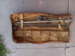 WWII Era US AAF Army Air Force Type D - 1 Airplace Mooring Kit w/Canvas Case RARE 3