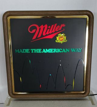 Miller Beer Sign 1985 Lighted Wall Vintage Light Motion Spinning Bouncing Ball 6