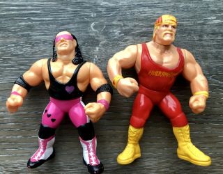 Hulk Hogan Bret Hart Wwf Hasbro Mail Away Figures Wwe Vintage Rare Loose