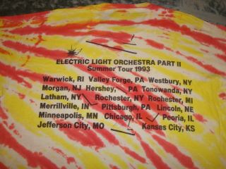 VTG 1993 ELECTRIC LIGHT ORCHESTRA SUMMER TOUR T SHIRT TIE DYE MEN XL 90s PART II 6