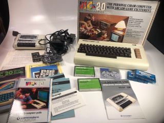Commodore Vic - 20 Computer,  C2n 1530 Datassette And Accessories Vintage