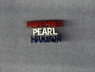 Ww2 Remember Pearl Harbor Sweetheart Pin 1 1/2 " X 1 " Red White Blue