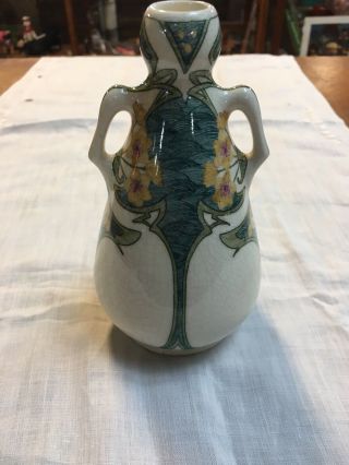 Antique Art Nouveau Zuid Holland Hand Painted Vase
